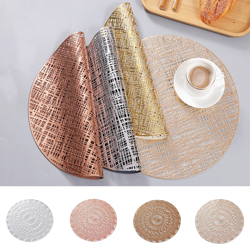 

Round Placemat Hotel Restaurant Decoration Dining Bar Linens Textiles Wedding Party Hollow