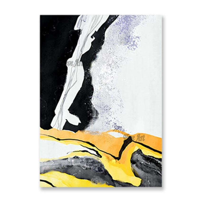 

Modern Art Painting Artist Hand Painted Abstract Black And White Oil Painting Seascape Canvas Picture Wall Art Panel Set Decor