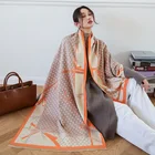Модное толстое одеяло, теплый кашемировый шарф, длинные шали и палантины, зимние женские шарфы Bufanda, Женский хиджаб из пашмины, 2021