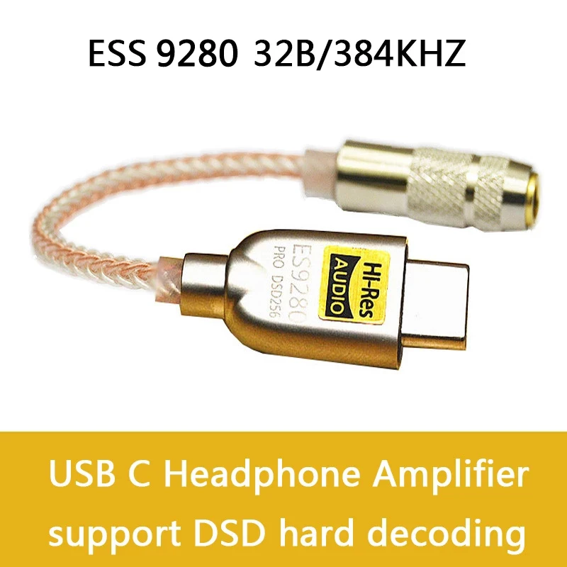 LXDAC A04 Portable ES9280C PRO Headphone Amplifier 600Ω ESS HPA DSD 128 USB Type C DAC Amp for Android Pixel  Win10