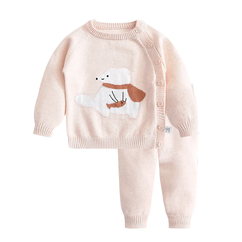 

2020 Baby Girl Clothes Sets For Newborn Kids 2Pcs Knitting Top+Pants Infant Boys Knit Tracksuits Toddler Outfits For Girls