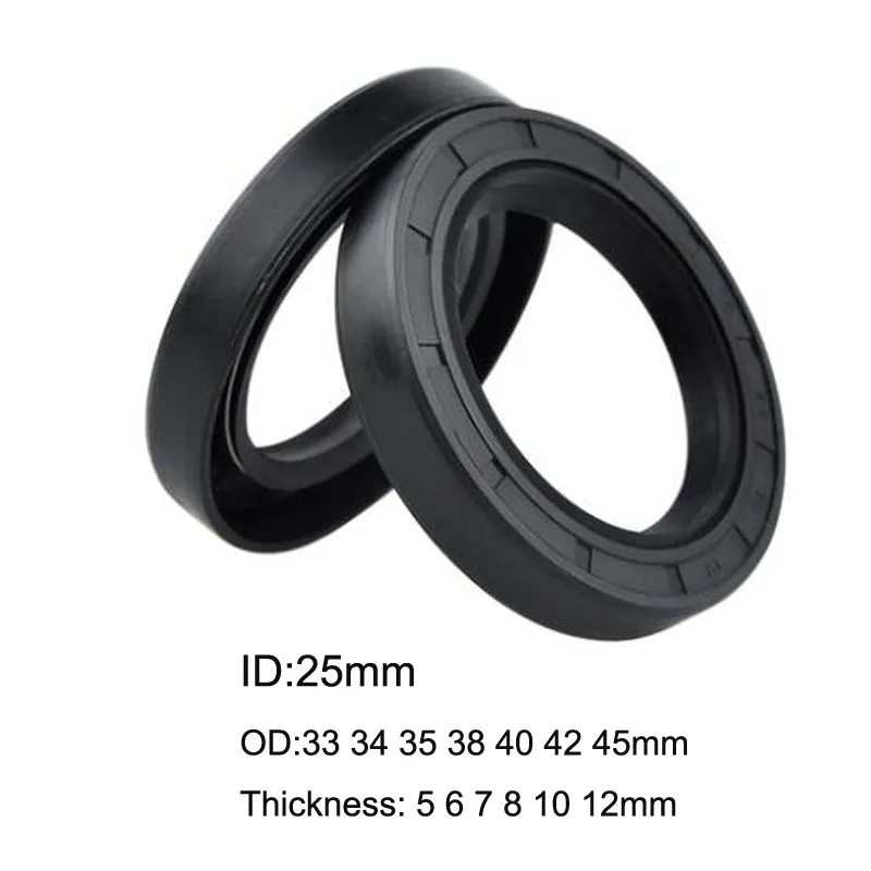 

5/10 Pcs NBR Nitrile Rubber TC Double Lip Oil Seal 25x33x7 25x34x7 25x35x5/7/8/10/ 25x38x7/8/10 25x40x5/7/8/10 25x42x5/6/7/10mm