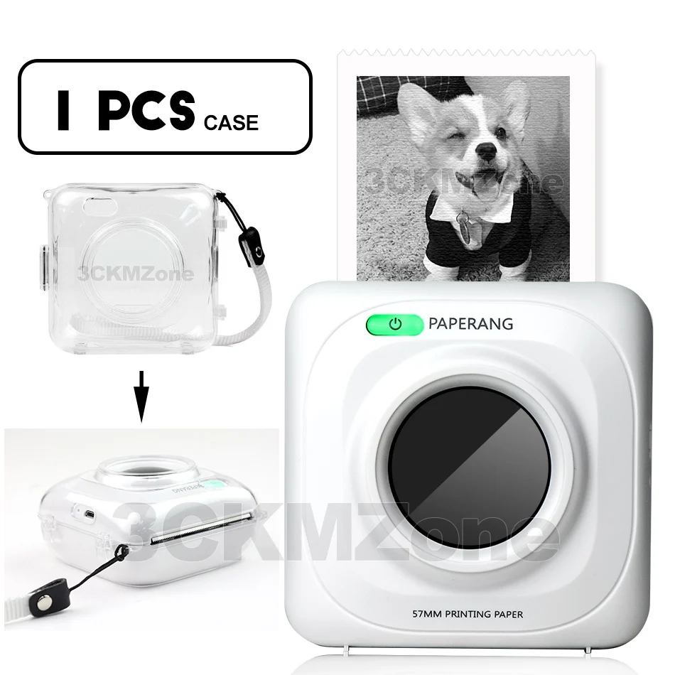 1 Printer 1 Case Карманный безчернильный принтер PAPERANG P1 Mini Bluetooth 4,0 термальный фото телефон карманный принтер для Android iOS Телефон GZM5807 - Цвет: 1 Printer 1 Case