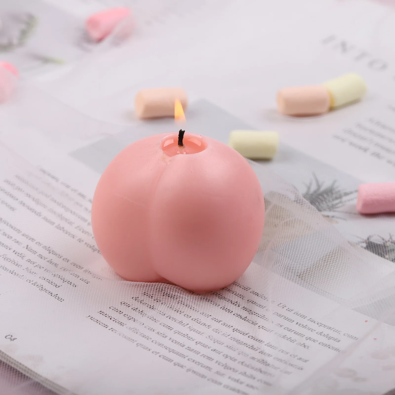 

3D силиконовая форма для ароматерапии, свечи, искусственные фрукты, помадка, мыло, свеча, персиковый воск, плавные силиконовые формы