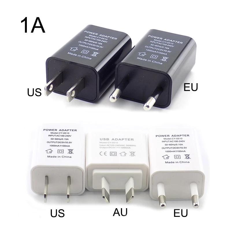 Дорожный USB-адаптер 5 В 1 А 2 3 зарядное устройство для телефона адаптер питания