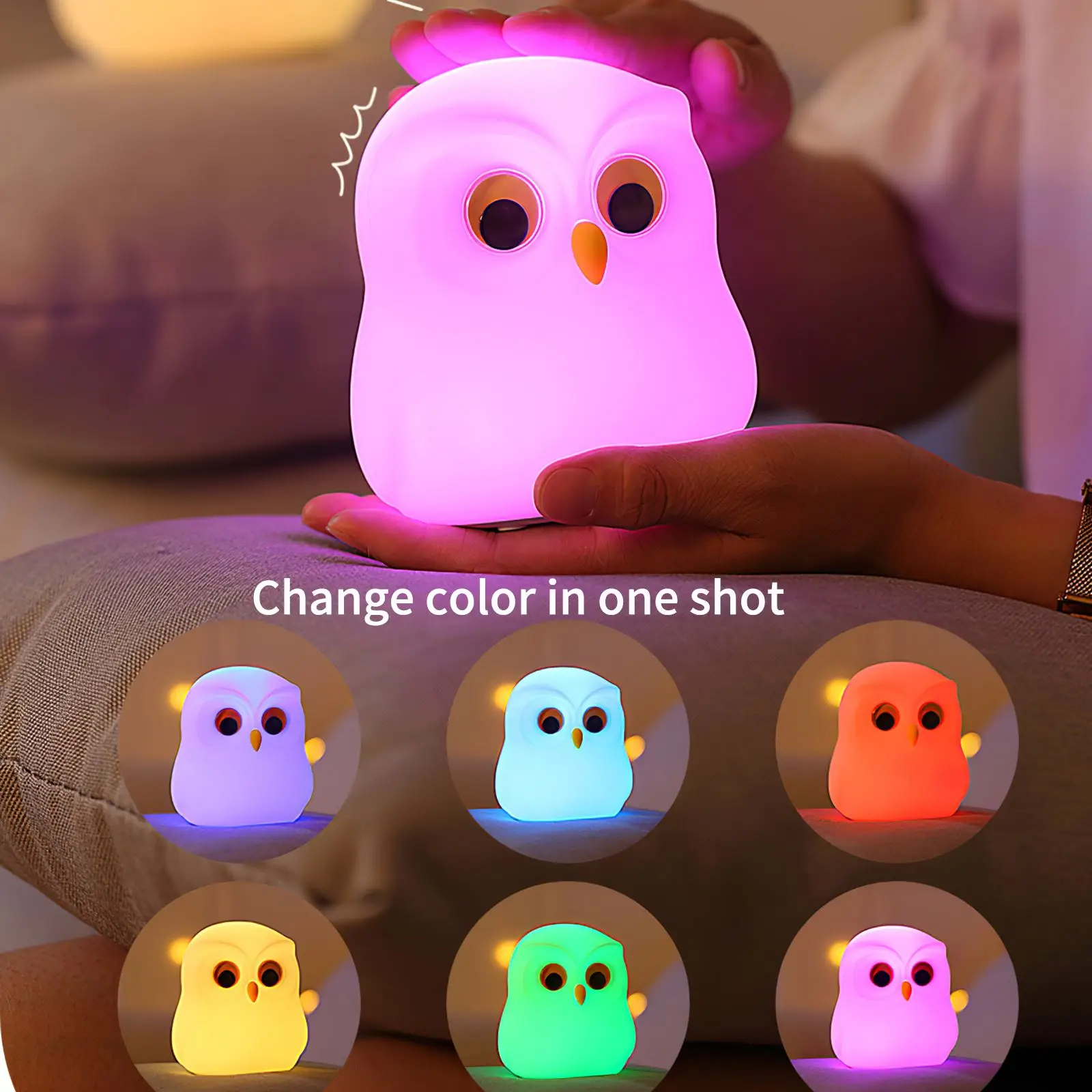 Светодиодная настольная лампа в виде милой совы освещение для спальни Usb зарядка