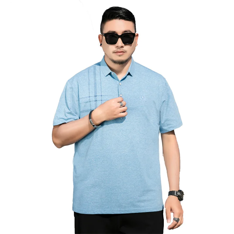 

Summer 2021 new men's plus size business casual Lapel short sleeve T-shirt