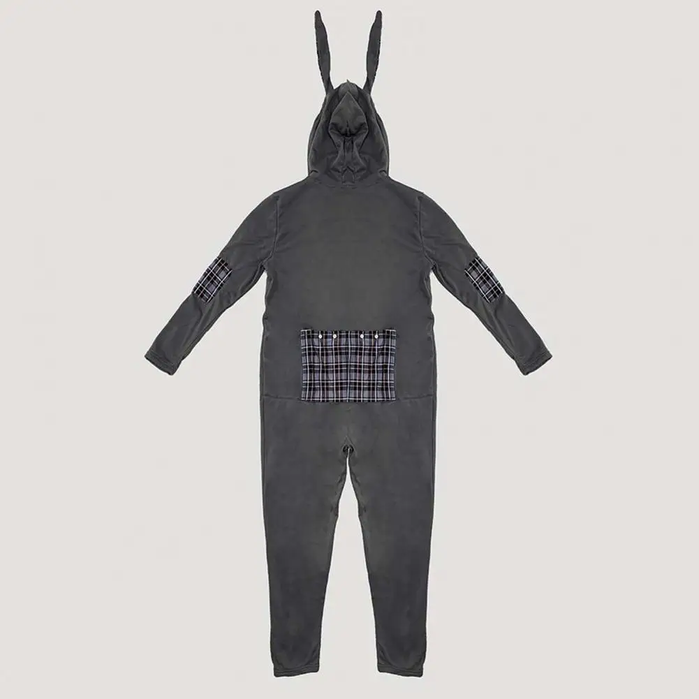 

Men Pajamas Jumpsuit Solid Color Single-breasted Hooded Sleepwear Long Sleeve Jumpsuit Mens Nightwear Homewear Plus Size 5 Color