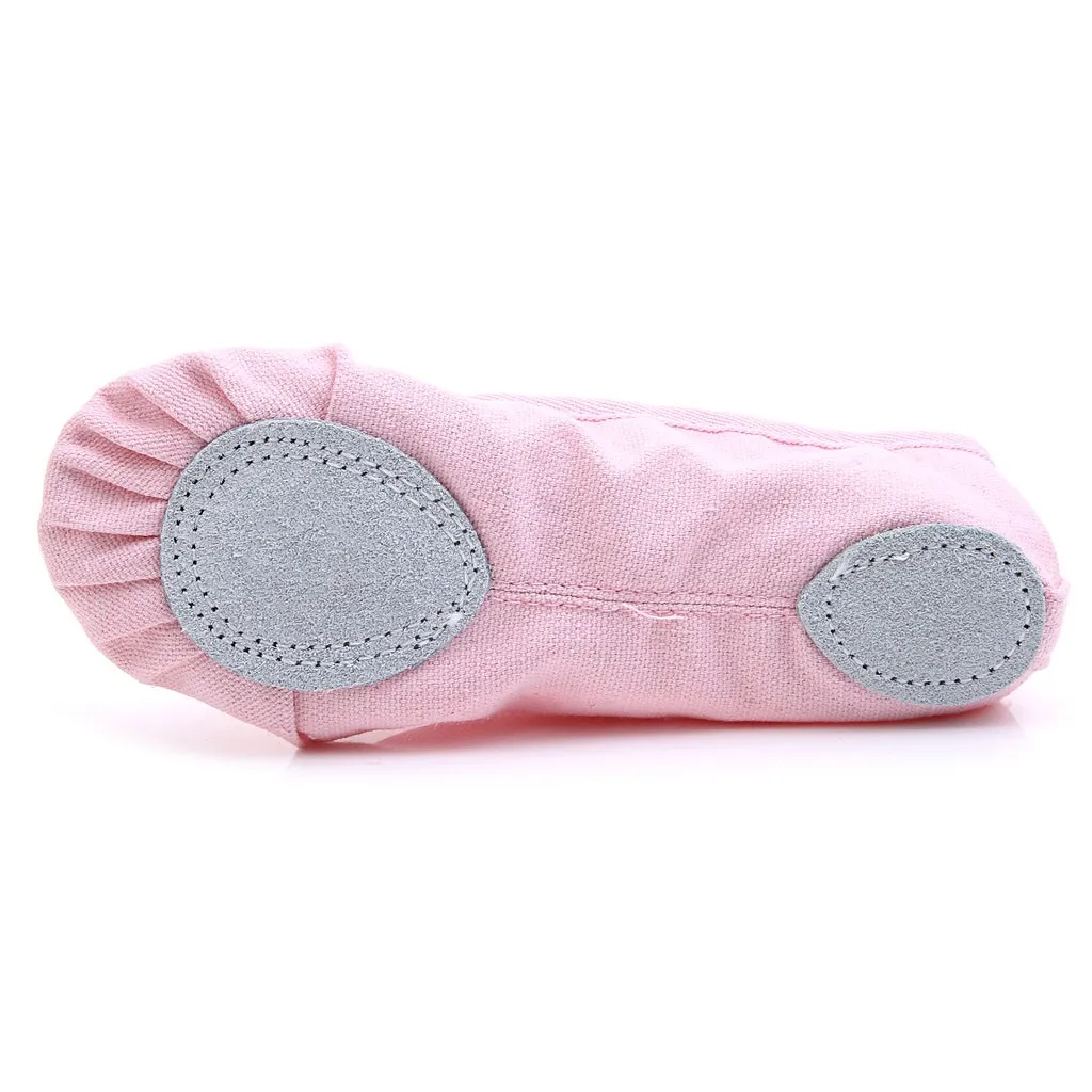

2019 Girls Ballet Elastic Band Dance Shoes Canvas Gymnastics Flats Split Sole Shoes Slippers Split Sole Girls Ballerina Practice