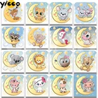 Полноразмернаякруглая алмазная живопись, вышивка, мультяшная луна, животные стразы, мозаика, вышивка крестиком, домашний декор, подарок