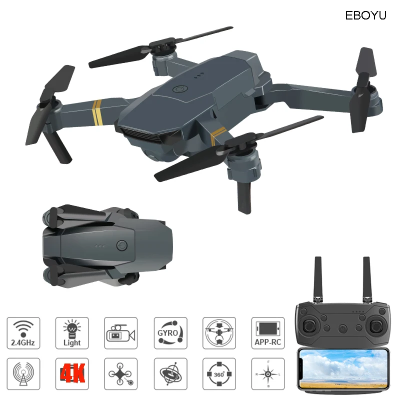 EBOYU E58 2 4 ГГц дрона с дистанционным управлением Wi Fi FPV 4K/1080P HD Камера удержания
