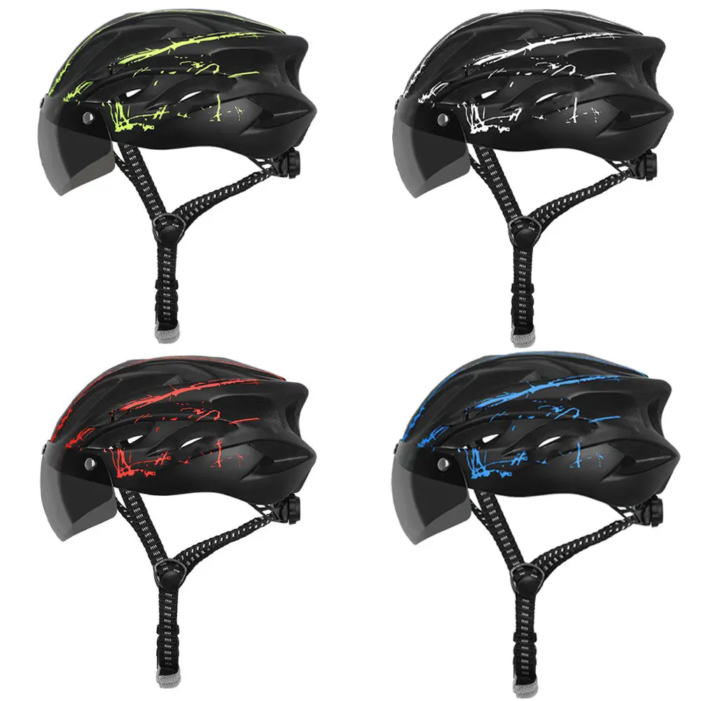 

Bike Helmet With Visor Men Women Cycling Helmet With Removable Lens Ultralight MTB Bike Helmet Safety Protective Cap Breathable