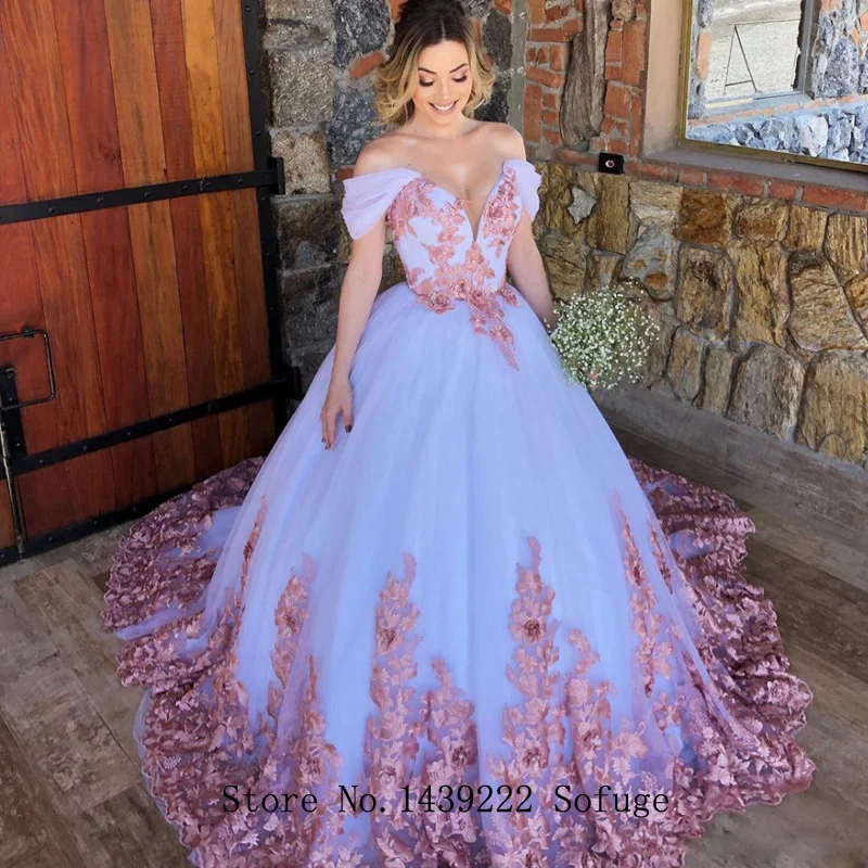 

White Fashion Off The Shoulder Weddding Dresses V Neck Luxury Appliques Bridal Gown Vestidos de Noivas Custom Made