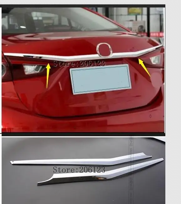 

For Mazda 3 Axela Sedan 4dr 2014 2015 2016 2017 2018 Chrome Rear Trunk Lid Cover Tailgate Door Handle Trim Garnish Molding Strip