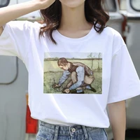 van gogh famous painting vintage fashion aesthetic white t shirt 90s cute art tee hipster grunge top streetclothing