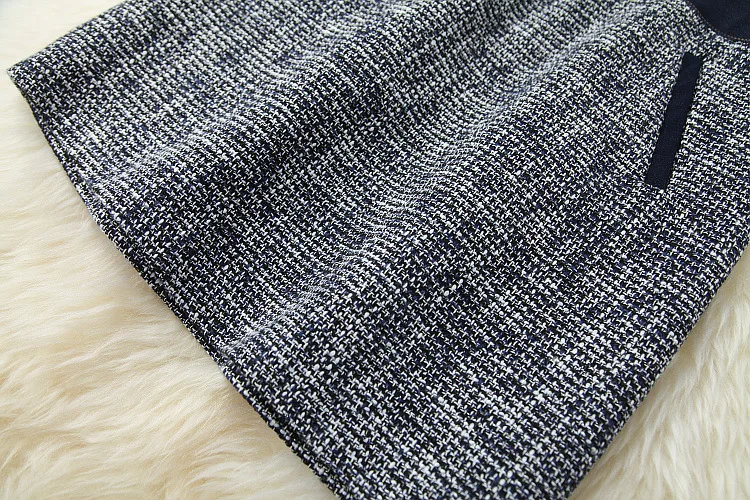 

European and American women's wear 2020 winter new style Long sleeved lapel denim tweed coat skirts Fashion suits
