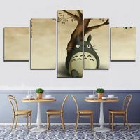 5 piece canvas art modular pictures miyazaki hayao totoro painting anime poster and prints painting home room decoration