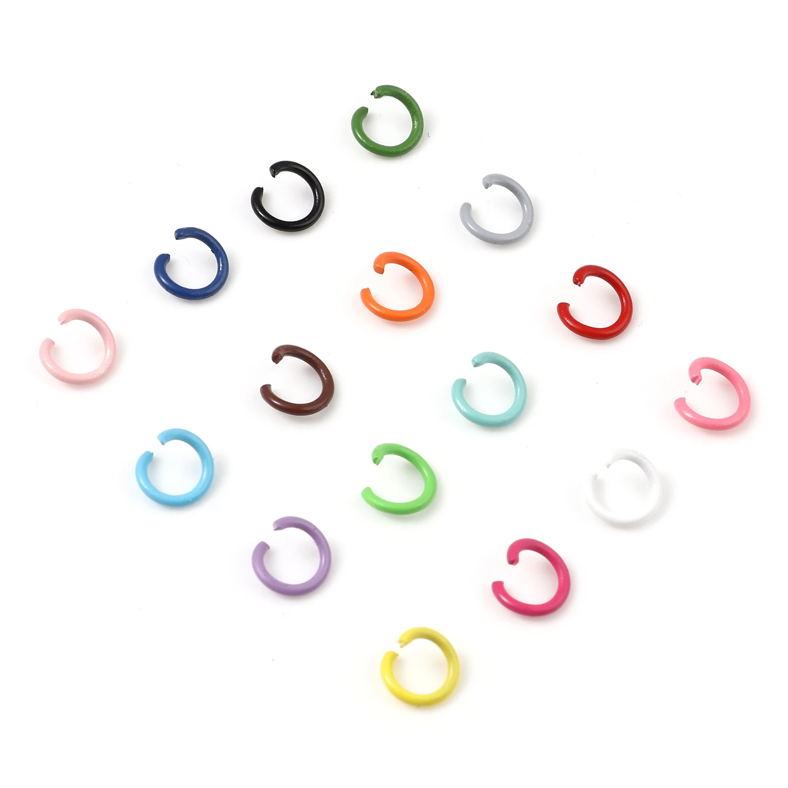 

1.2mm Iron Alloy Open Jump Rings Findings Round Multicolor Painted 8mm DIY Making Necklace Bracelets Jewelry Accessories,200PCs