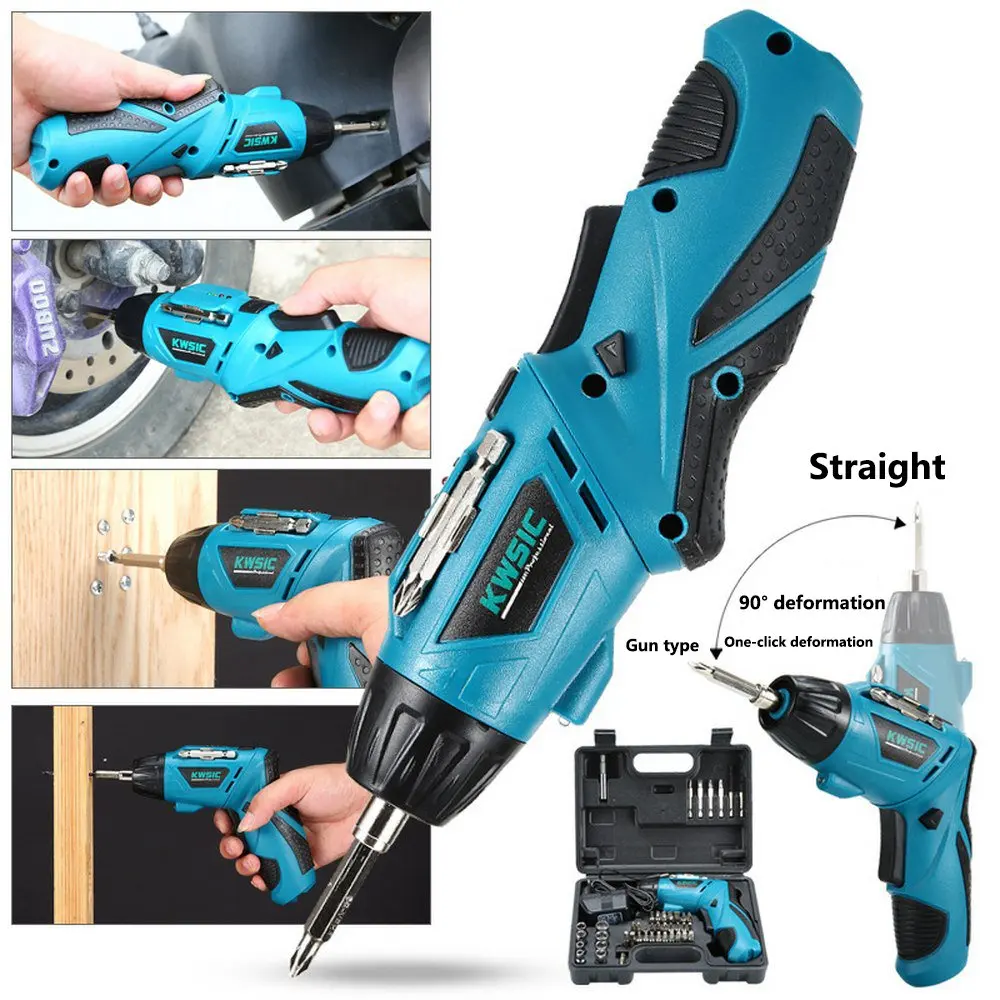 

4.8V Electric Screwdriver Cordless Drill Mini Wireless Power With LED Light Dremel Multi-function DIY Power Accessories 45 Bits