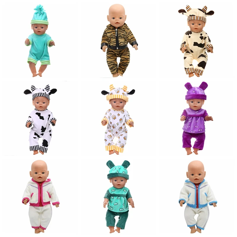 Тигровые кофты со штанами платье куклы одежда размеры: 43 см для ухода за ребенком