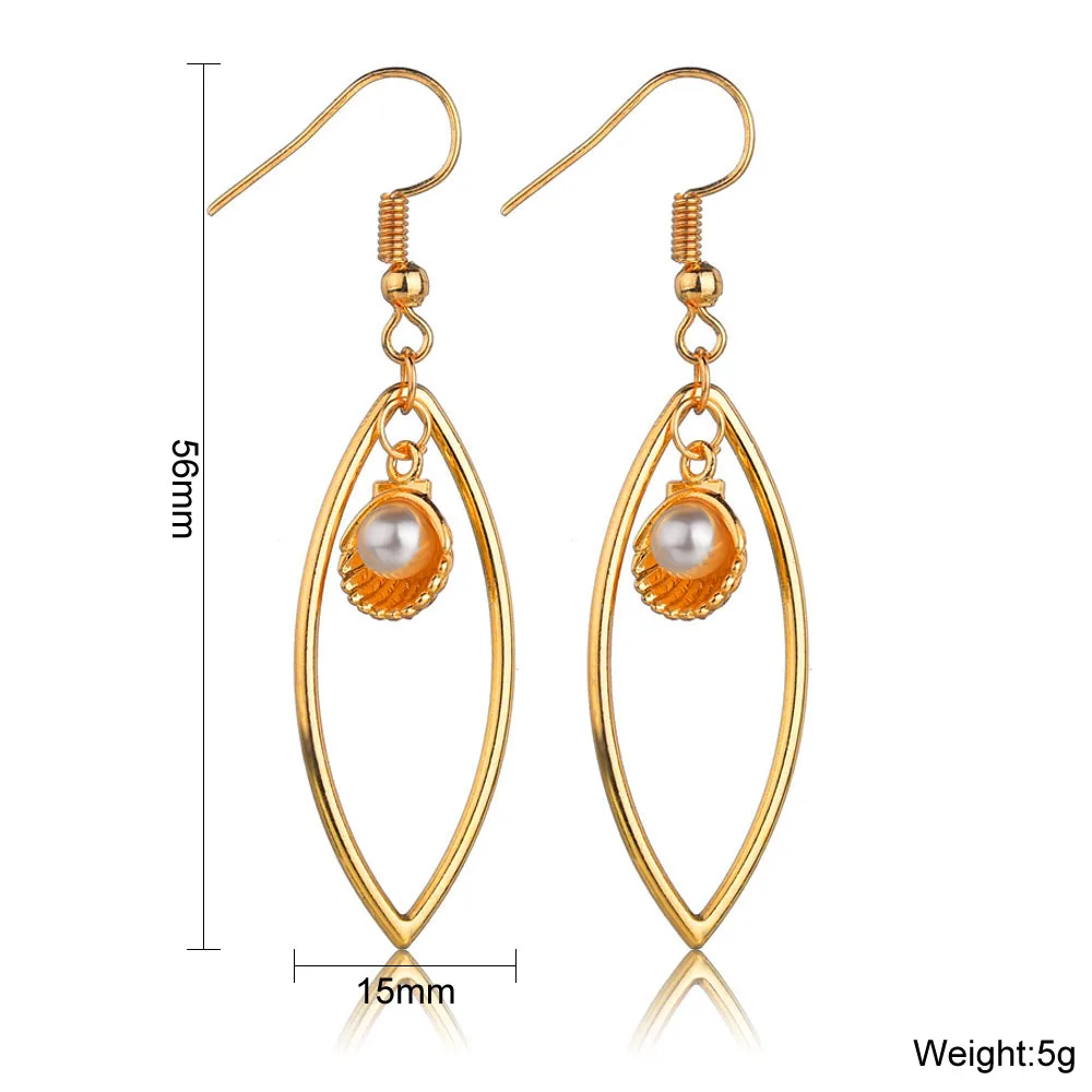 Новые корейские модные длинные большие полые овальные жемчужные Висячие серьги