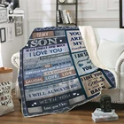 Одеяло с надписью моему сыну, теплое, уютное, с принтом по запросу, на меху, s для дивана, тонкое одеяло
