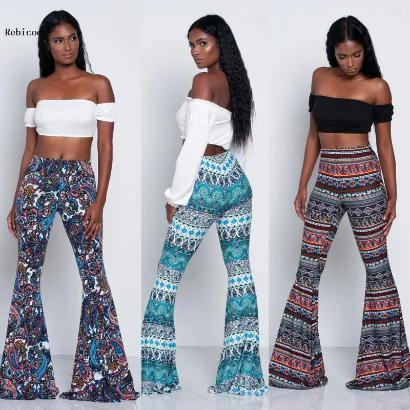 

Stylish Flare Pants Women High Waist colorful Long Pant Wide Leg Autumn Slim Trousers Lady Sexy Highstreet elastic