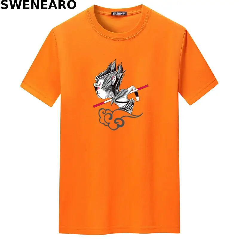 

SWENEARO new summer somersault cloud monkey print T-shirt men casual O-neck short-sleeved brand T-shirt men breathable T-shirt