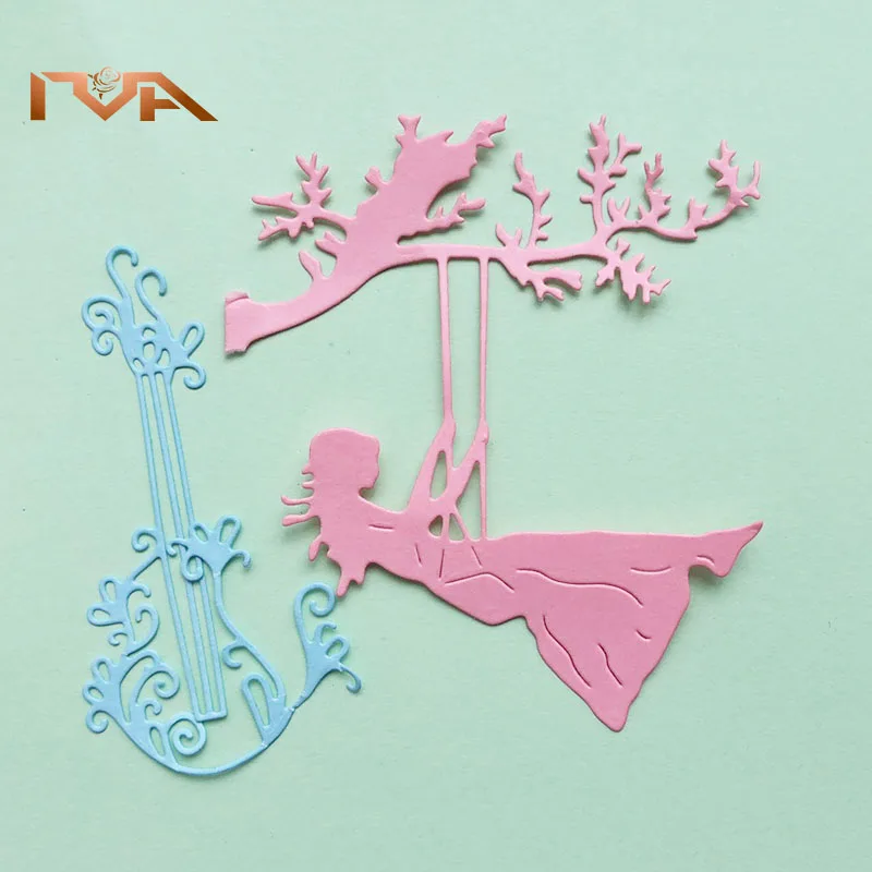 Штампы Скрапбукинг милая девушка Дерево игра под деревом бумажные изделия