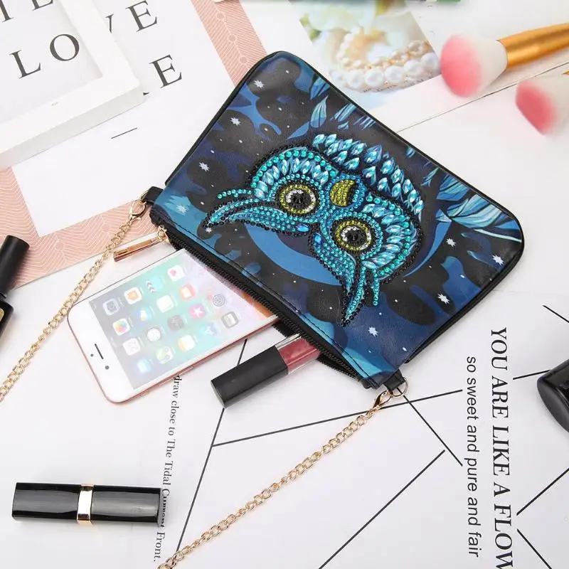 DIY Сова специальная форма алмазная картина кожаная цепь сумки через плечо