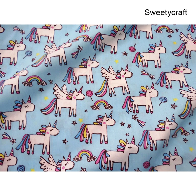 160*50 см хлопчатобумажная ткань с принтом летающей лошади саржевая Ткань для шитья