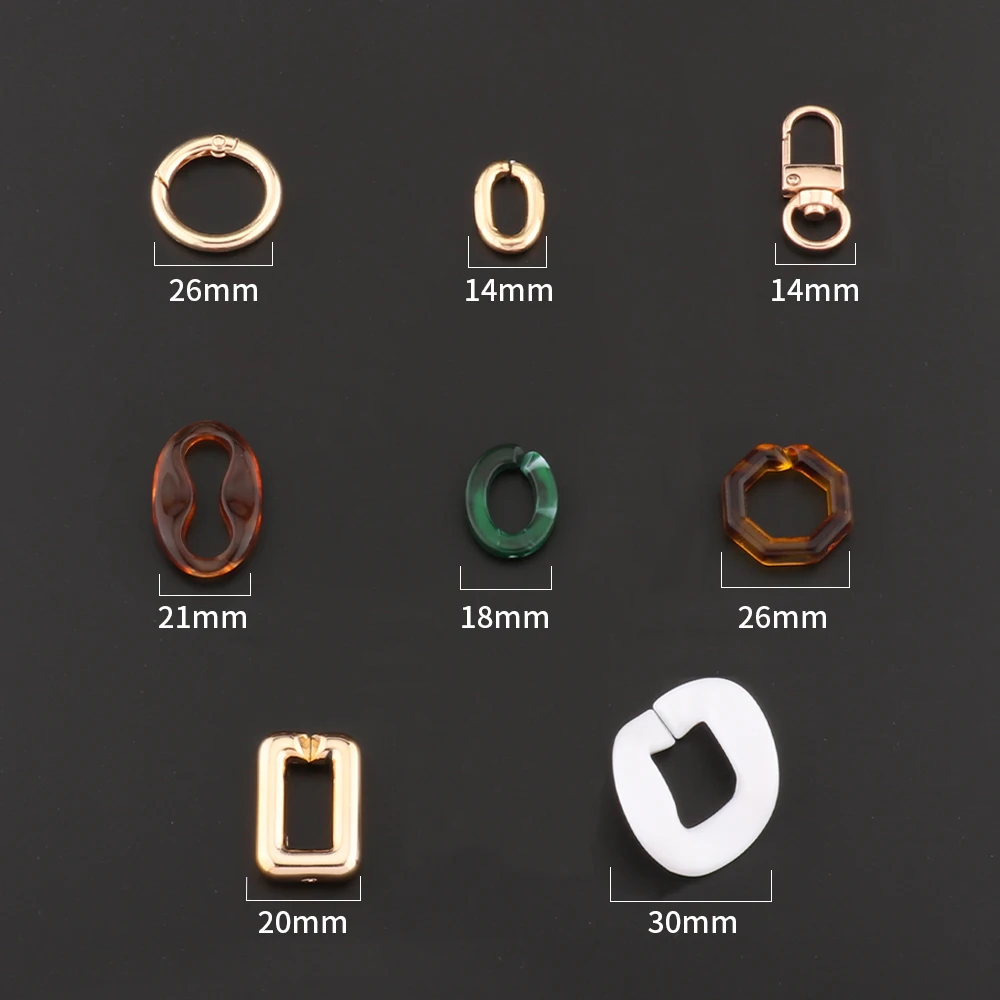 New Acrylic Bag Chain Bag Strap Removable Bag Accessories Colourful Women's Resin Chain chain of bags Purse Chain Fishbone chain