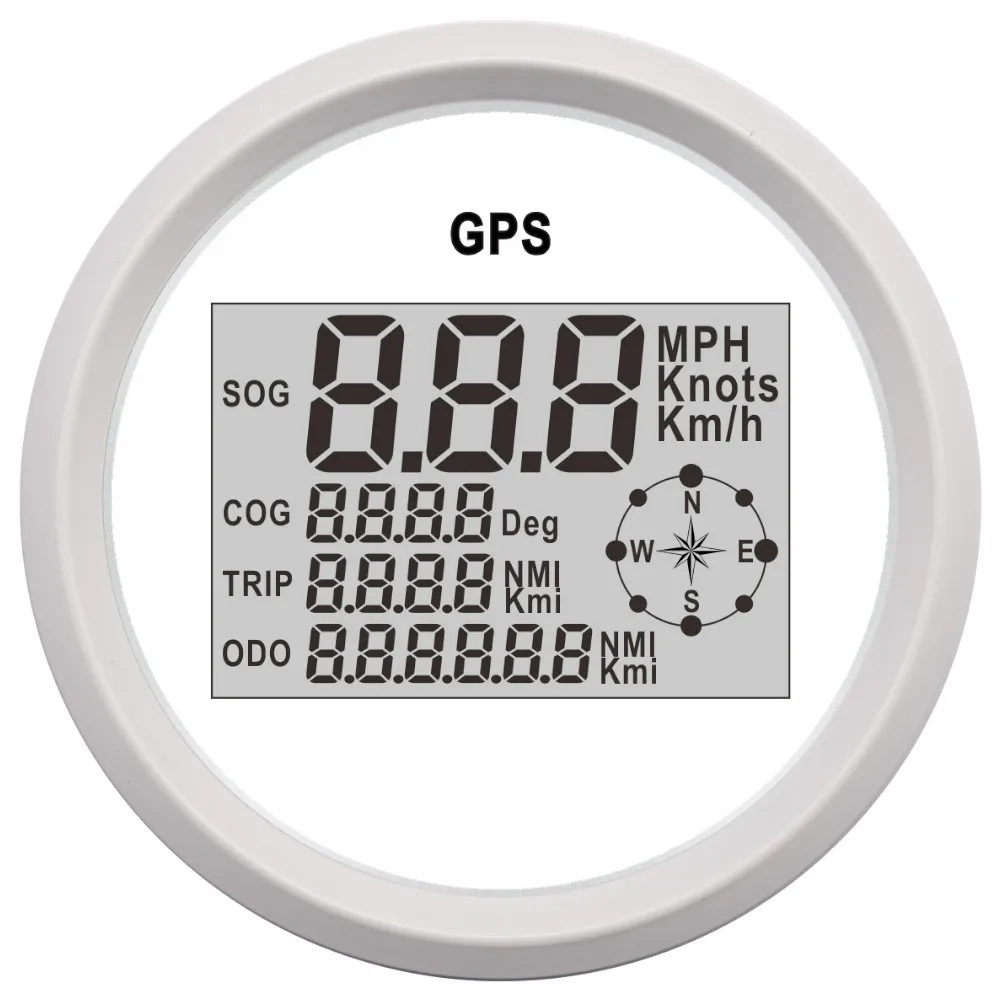 85 мм автомобиль Лодка цифровой gps Скорость ometer одометром 0~ 999 узлов миль в час) или км/ч Регулируемый gps Скорость Калибр 12 V/24 V с Подсветка для мотора