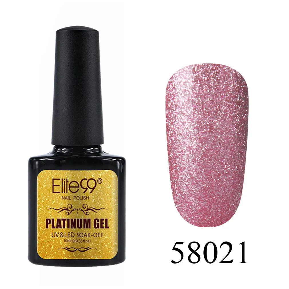 58021 Elite99 10 мл Блестящий УФ-гель для ногтей Platinum Soak Off Nail Art Маникюр гели для ногтей гибридные Лаки гель лак для ногтей набор - Цвет: 58021