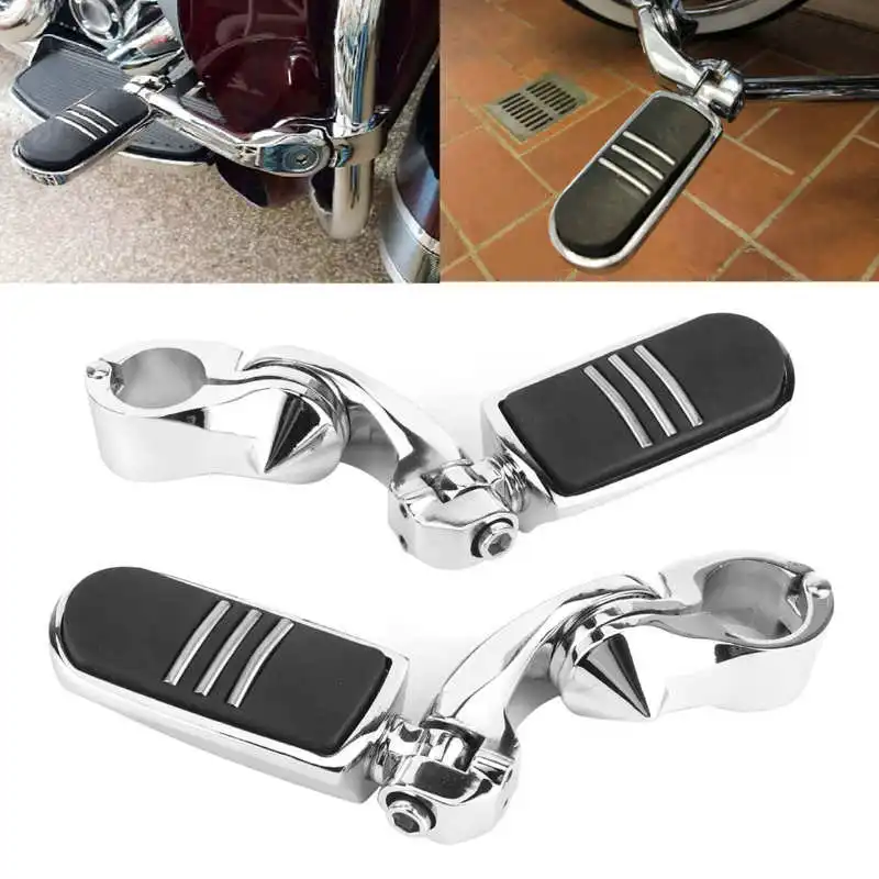 

1 Pair 32mm 1-1/4in Motorcycle Foot Pegs Footrest with Brackets Engine Guard Mounts for Motorcycle ATV Scooter UTV Universal