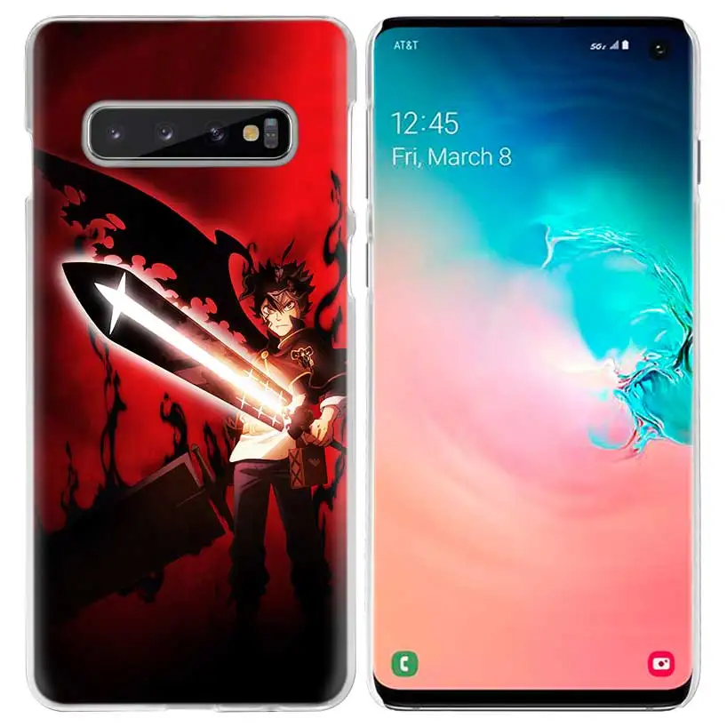 Аста черный клевер чехол для samsung Galaxy S10 5G S10e S9 S8 M40 M30 M20 M10 J4 J6 плюс J8 Note 8, 9, 10, аниме чехол для телефона pc