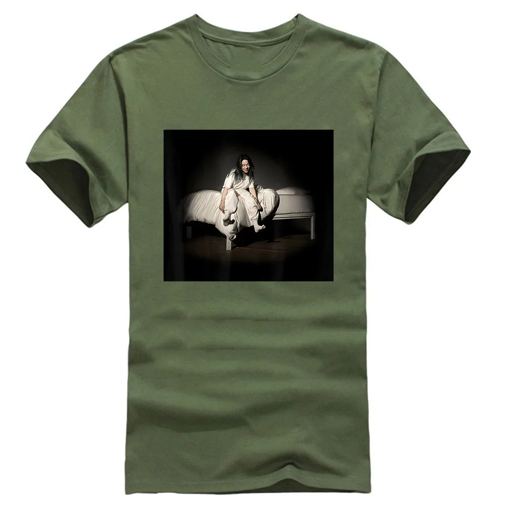 Армейский зеленый Черная футболка Billie Eilish Sweet Dreams S 3Xl Подарочная футболка на день рождения - Цвет: Армейский зеленый