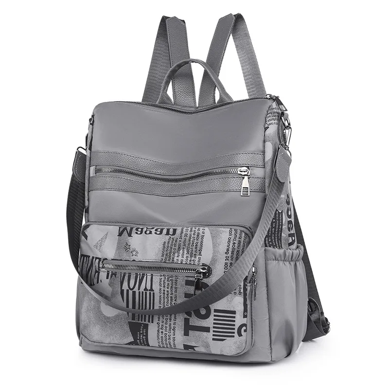 

Casual Oxford Black Backpack Women Bags Fashion Patchwork Back Pack