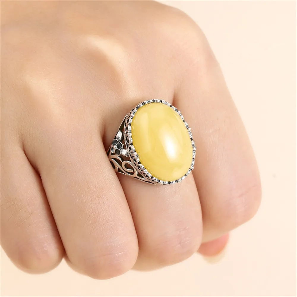 Ring Setting for 14x19mm Oval Cabochons Antique Style Ring Blank Thai Sterling Silver Adjustable Ring Base SR0204