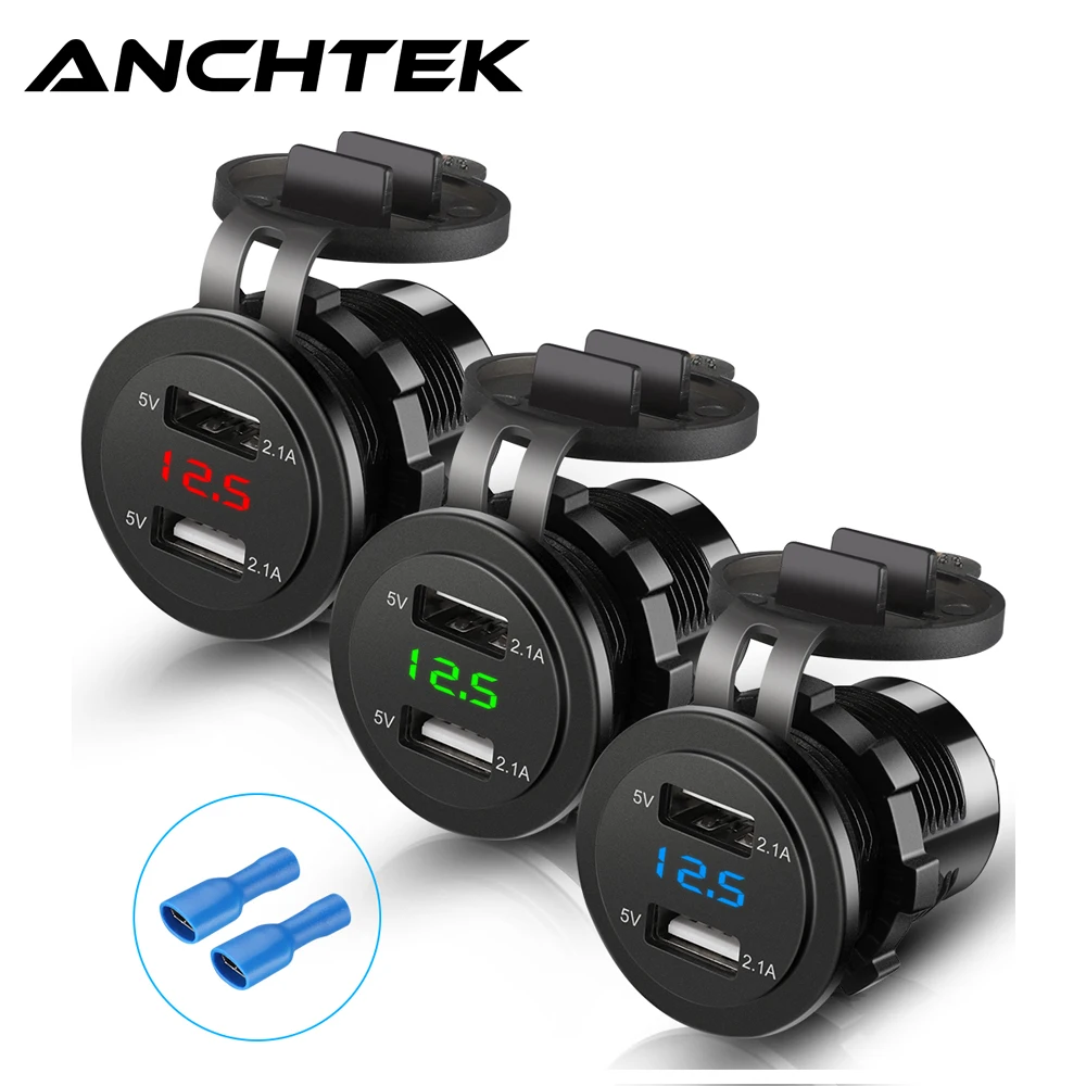 Автомобильный прикуриватель Anchtek 4 2 А два USB автомобильное зарядное устройство