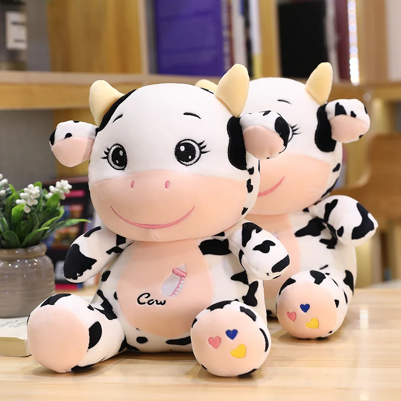 

New Nice Kawaii Cow Plush Stuffed Dolls Cute Mother&Baby Milk Cattle Plush Toys Soft Nap Pillow Creativity Cartoon Birthday Gift