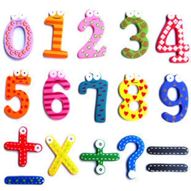 15Pcs/set Wooden Montessori Baby Refrigerator Magnets Figure Stick Child Mathematics Educational Kids Toys for Children Games | Игрушки и