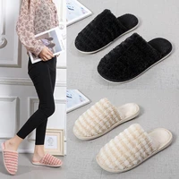 european american style 2021 fashion autumn and winter indoor home couple cotton ladies slippers plush womens shoes women slip