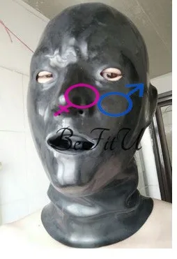 Латексные анатомические 3D маска капот с красными Кляпы для рта для губ с оболочка для языка, носа трубки