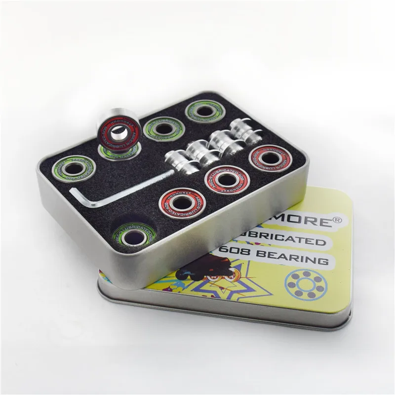 16 шт. двойной Чехлы abec 9 скейтборд подшипники 608rs роликовые коньки patines 608 катание