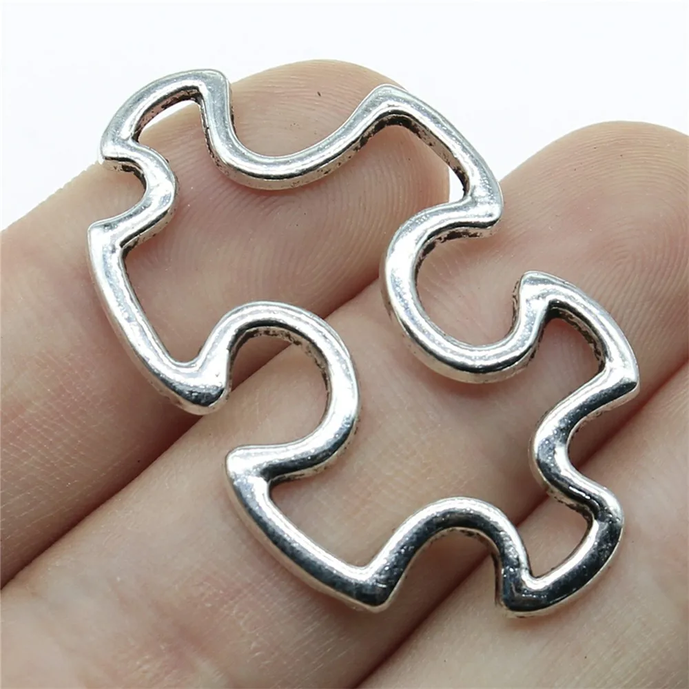 

WYSIWYG 4pcs 41x25mm Pendant Big Puzzle Pieces Big Puzzle Pieces Charm For Jewelry Making Puzzle Piece Pendants