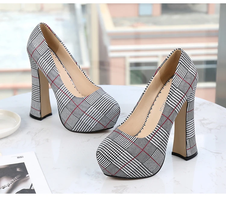 Новинка Сезон весна осень Женские туфли Туфли лодочки на каблуке 14 см и высокая