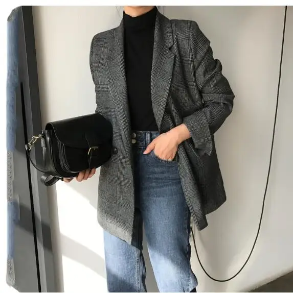 Шикарная осенне весенняя куртка Женский костюм пальто клетчатая одежда