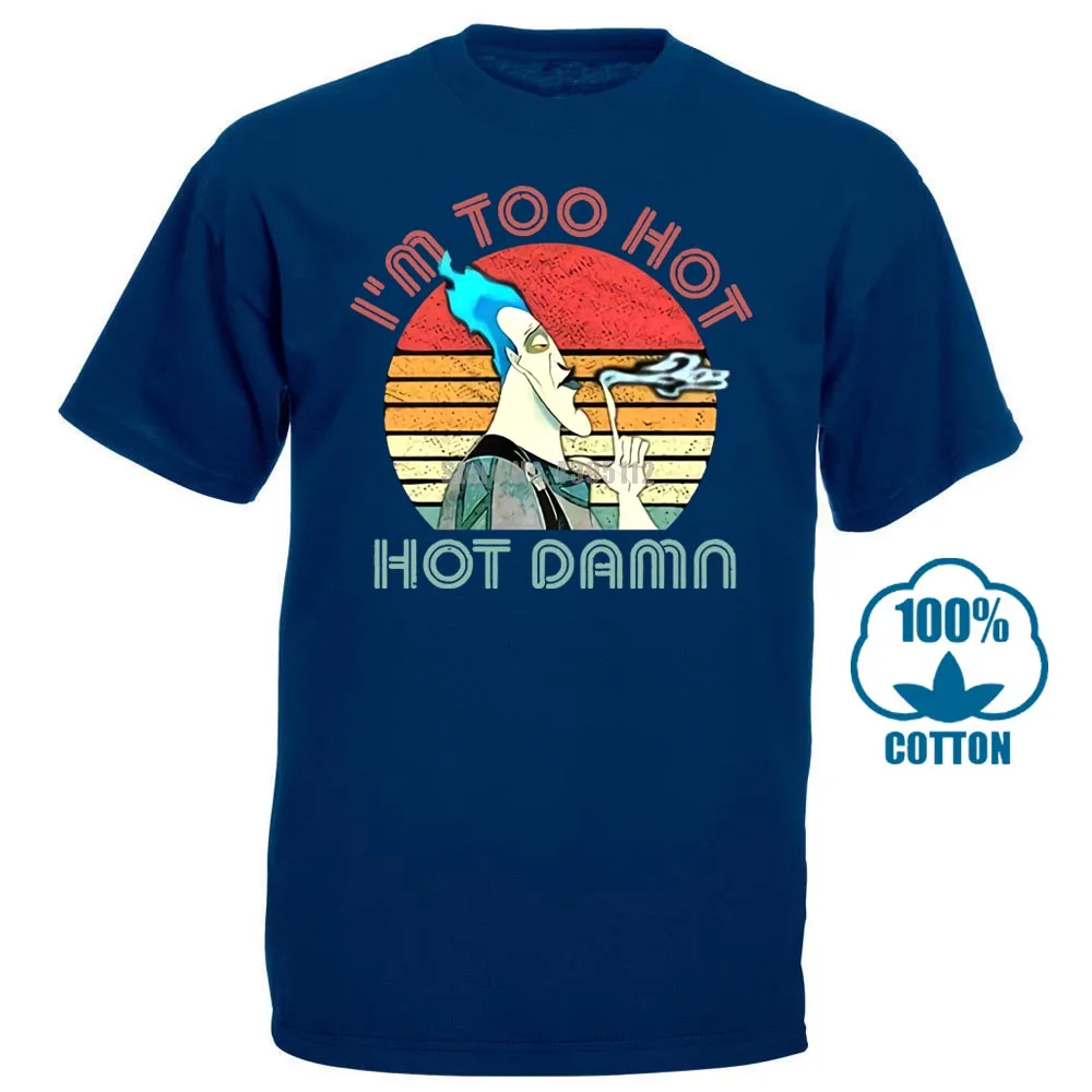 Тёмно-синий Ades Hercules I'm Too Hot чёрная футболка M 6Xl - Цвет: Тёмно-синий