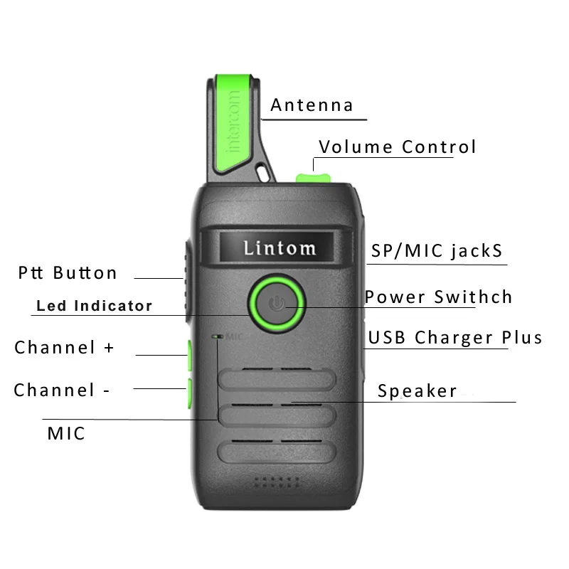Lintom Walkie Talkie Two Way Radio UHF 16 Channels for Audlt (Pack of 2) | Мобильные телефоны и аксессуары